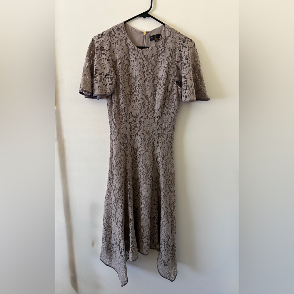 Donna Karan Cream Sheath Dress with Bell Sleeves